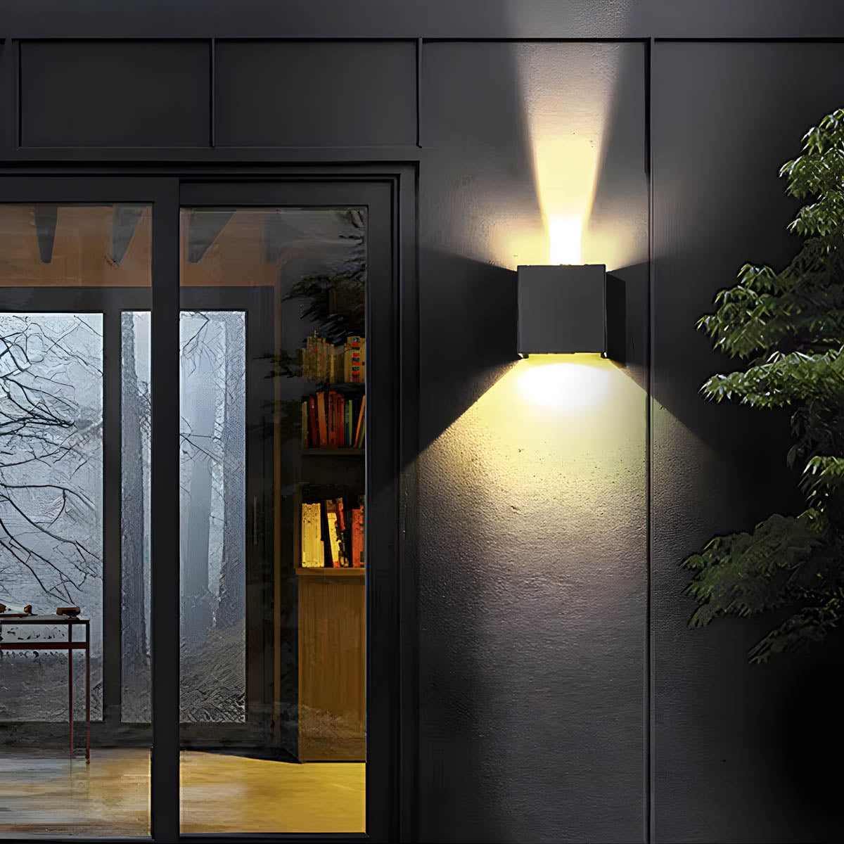 IP65 Cube Wall Light in Aluminum & Brushed Stainless Steel