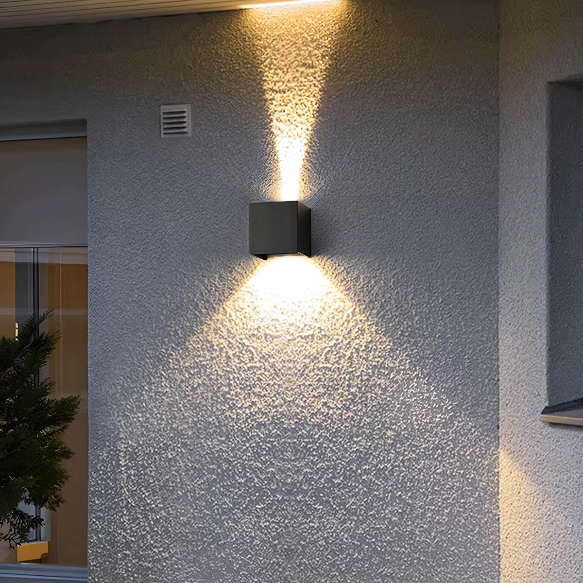 IP65 Cube Wall Light in Aluminum & Brushed Stainless Steel