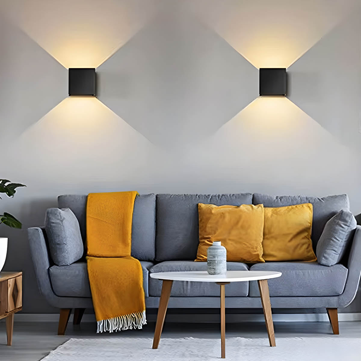 IP65 Cube Wall Light in Aluminum & Brushed Stainless Steel