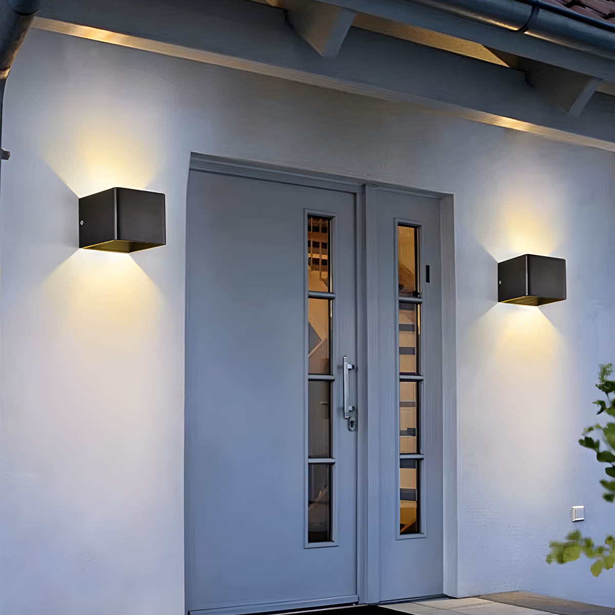 IP65 Cube Wall Light in Aluminum & Brushed Stainless Steel