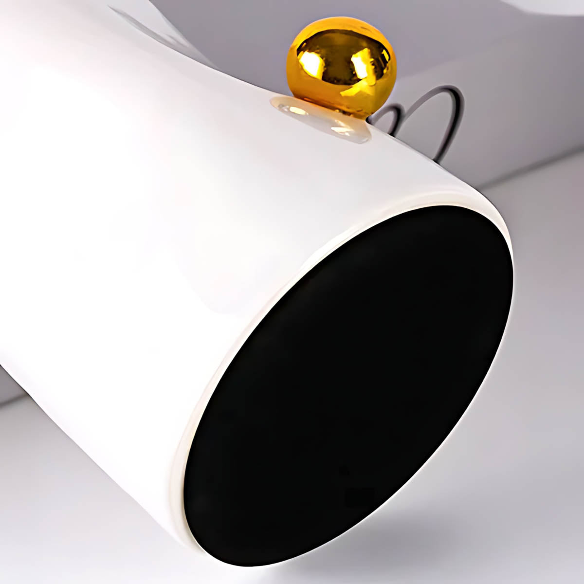 Glossy White & Gold Resin Statement Vase — Sculptural Modern Centrepiece