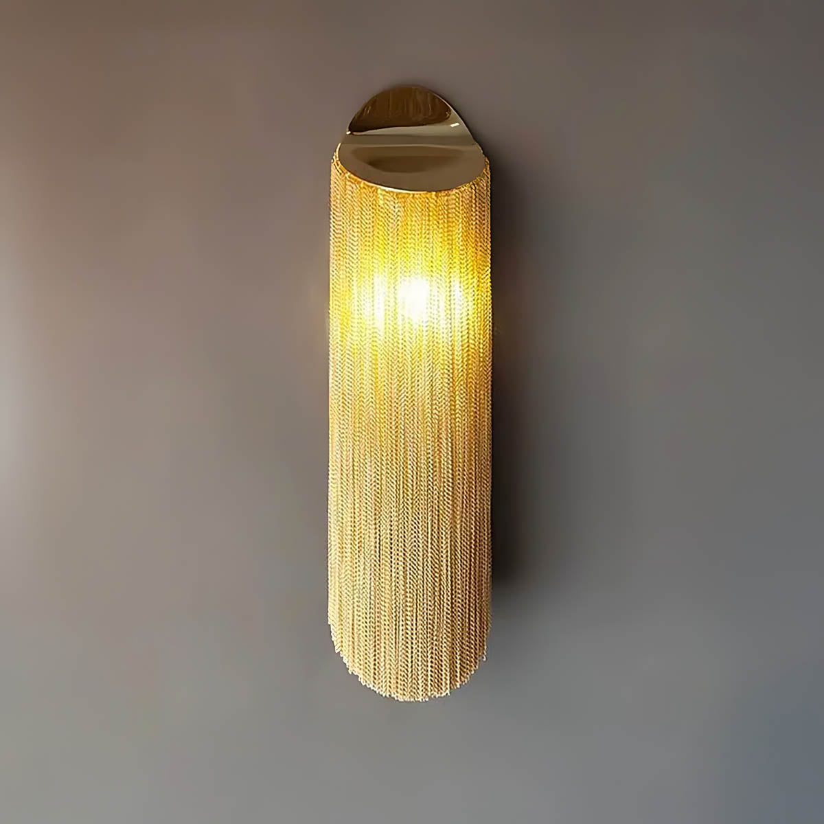 Chain-cascade metal wall light with LED chips