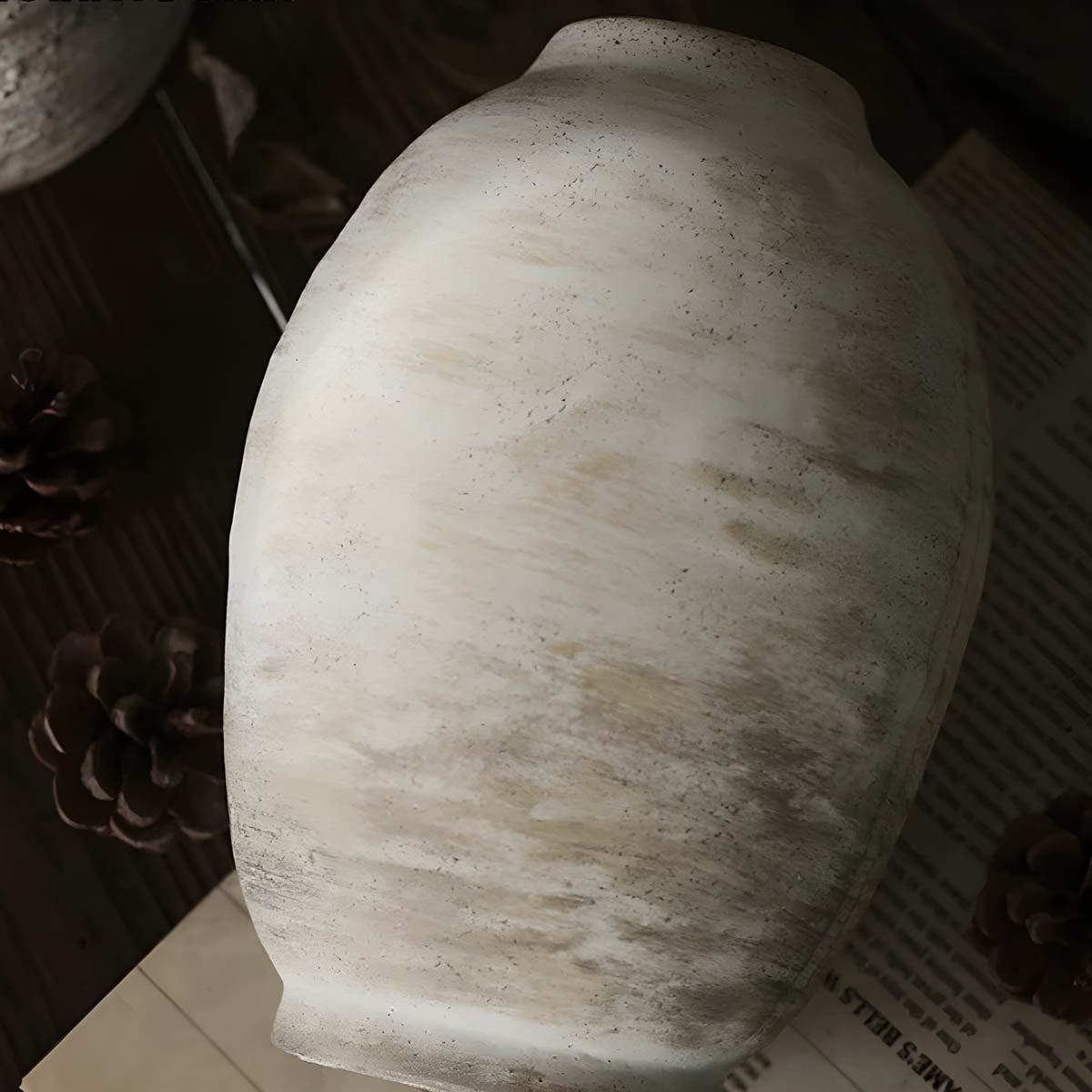 Bone White Retro Ceramic Vase — Statement Home Décor Accent