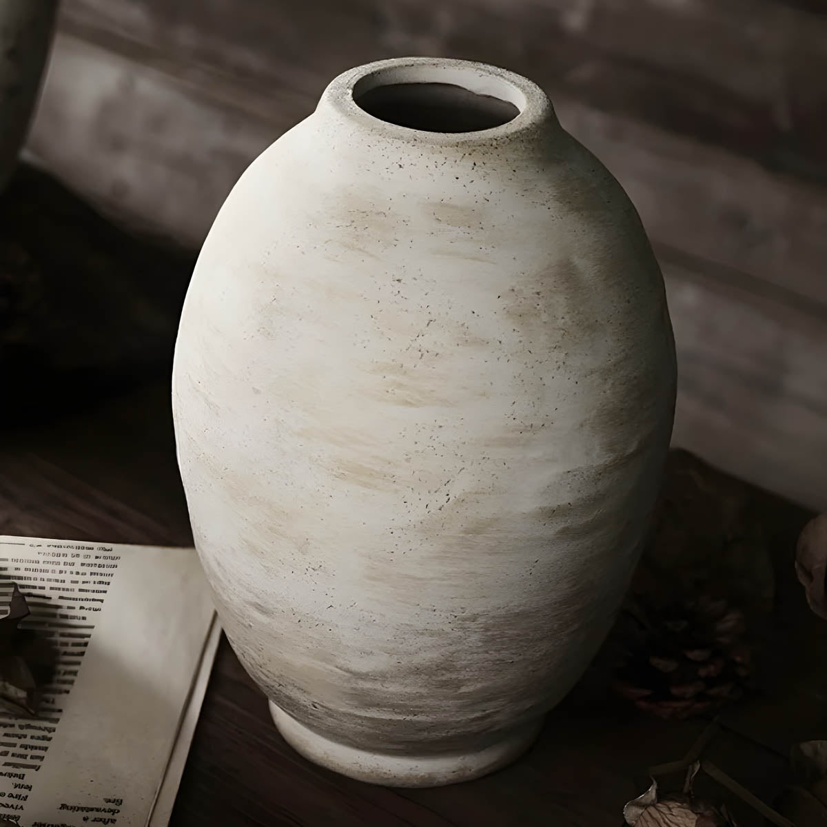 Bone White Retro Ceramic Vase — Statement Home Décor Accent