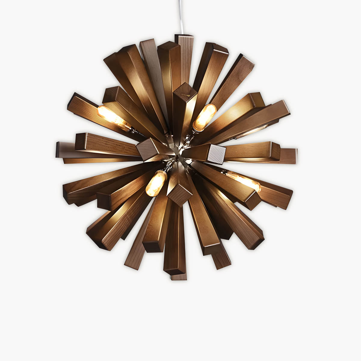 Starburst Wooden Slat Pendant Light