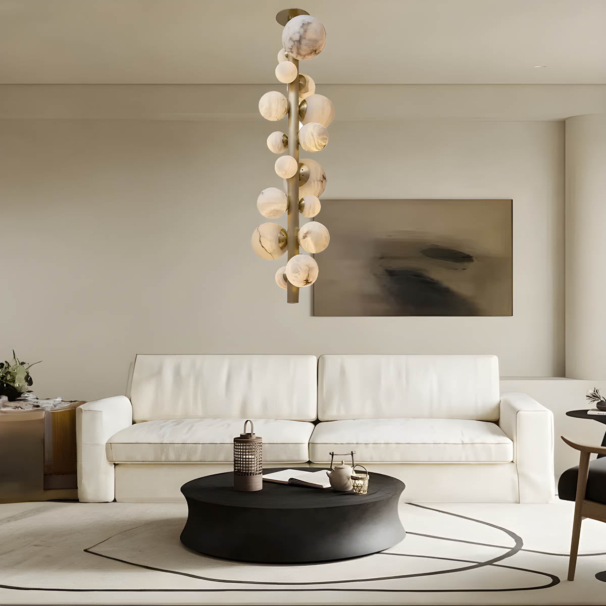 Euthenia Natural Marble & Copper Ceiling Lamp with G9 LED Balls (6-16 Lights)