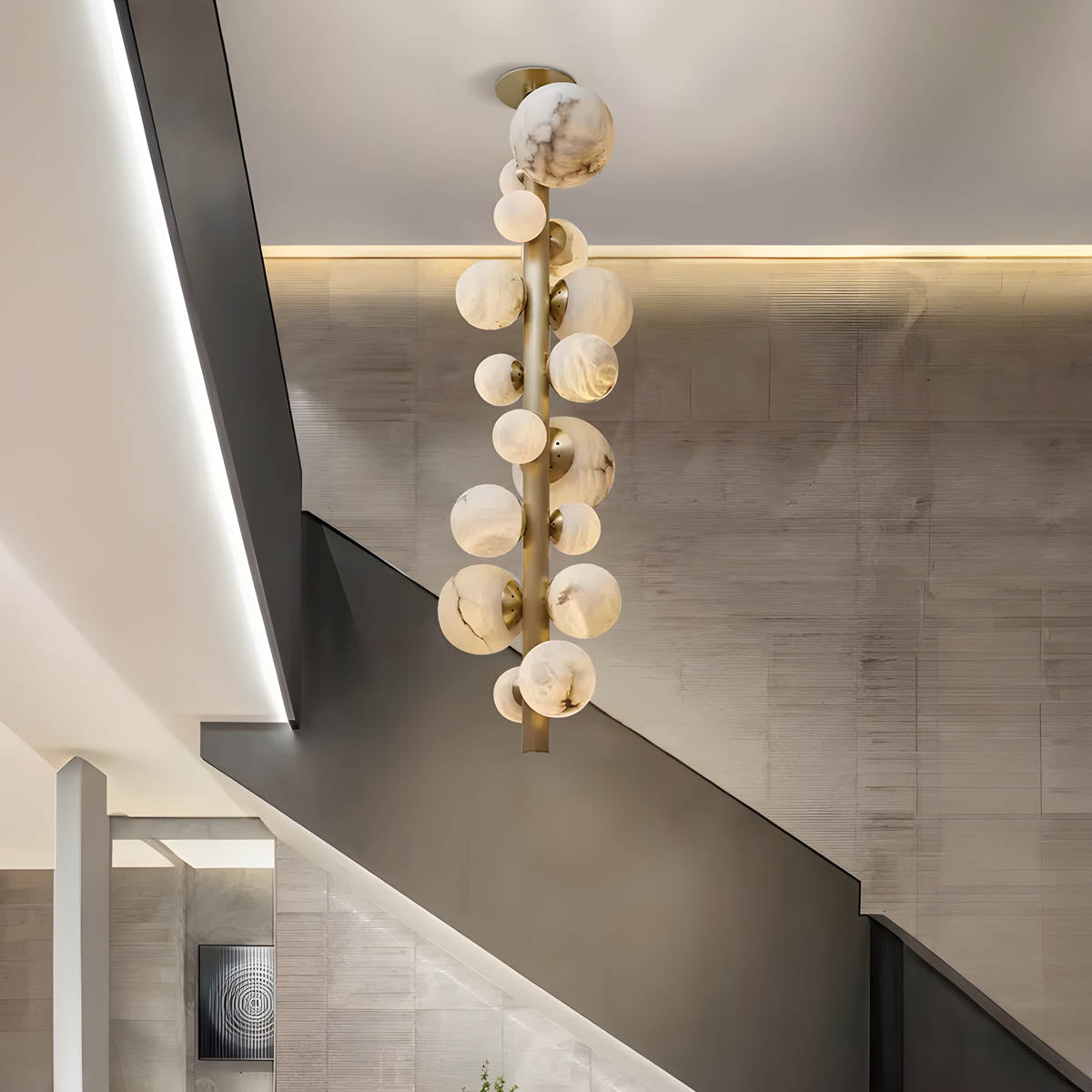 Euthenia Natural Marble & Copper Ceiling Lamp with G9 LED Balls (6-16 Lights)