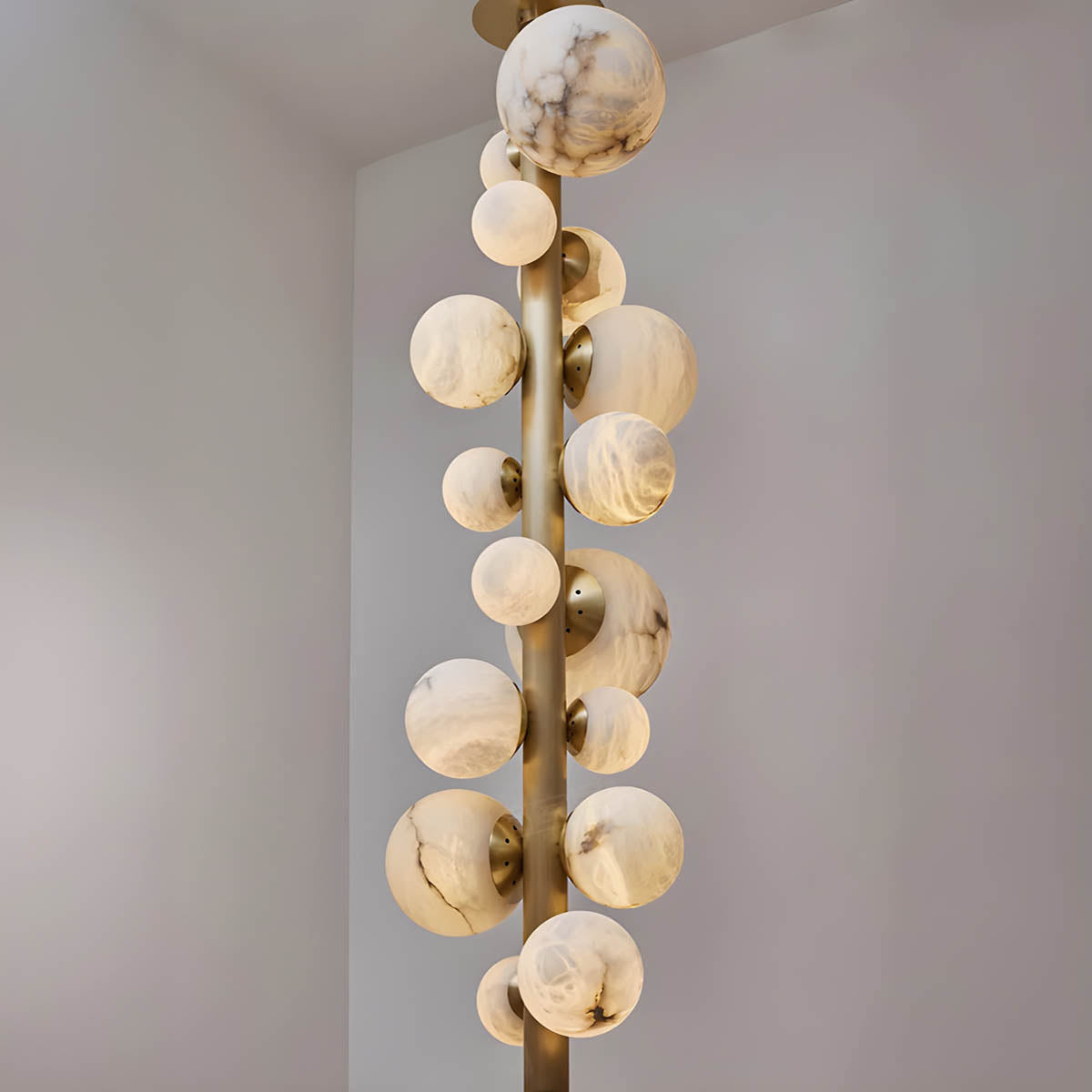 Euthenia Natural Marble & Copper Ceiling Lamp with G9 LED Balls (6-16 Lights)