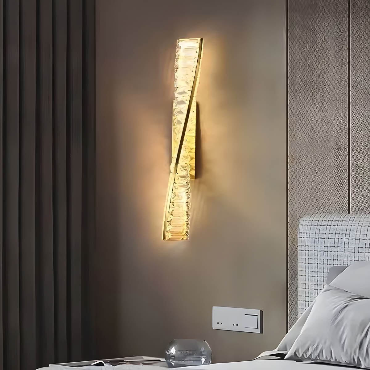Crystal & Stainless Steel Round, Linear & Wall Light Collection