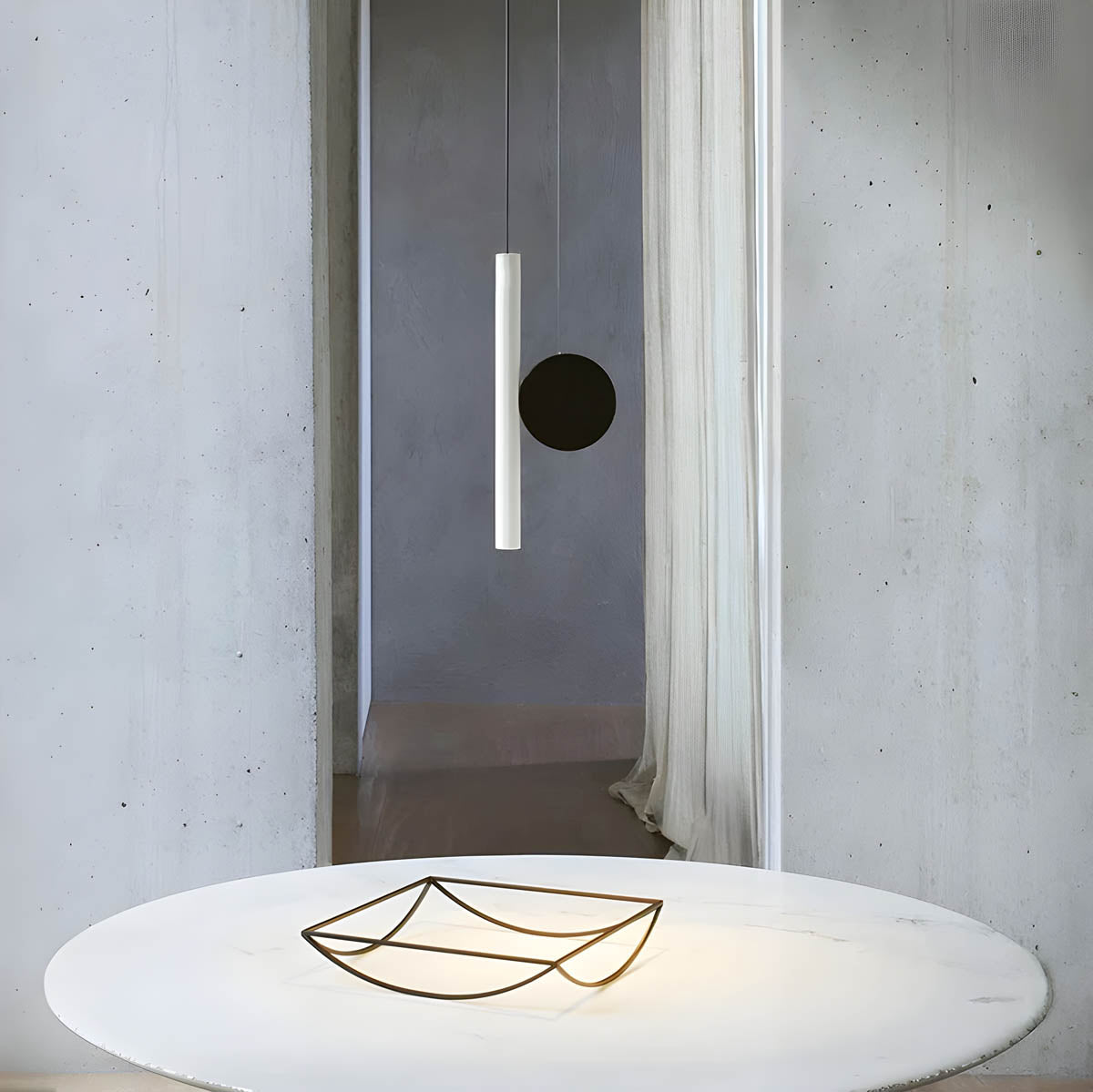 FJORMinimalist aluminium pendant light LED, 30×3 cm