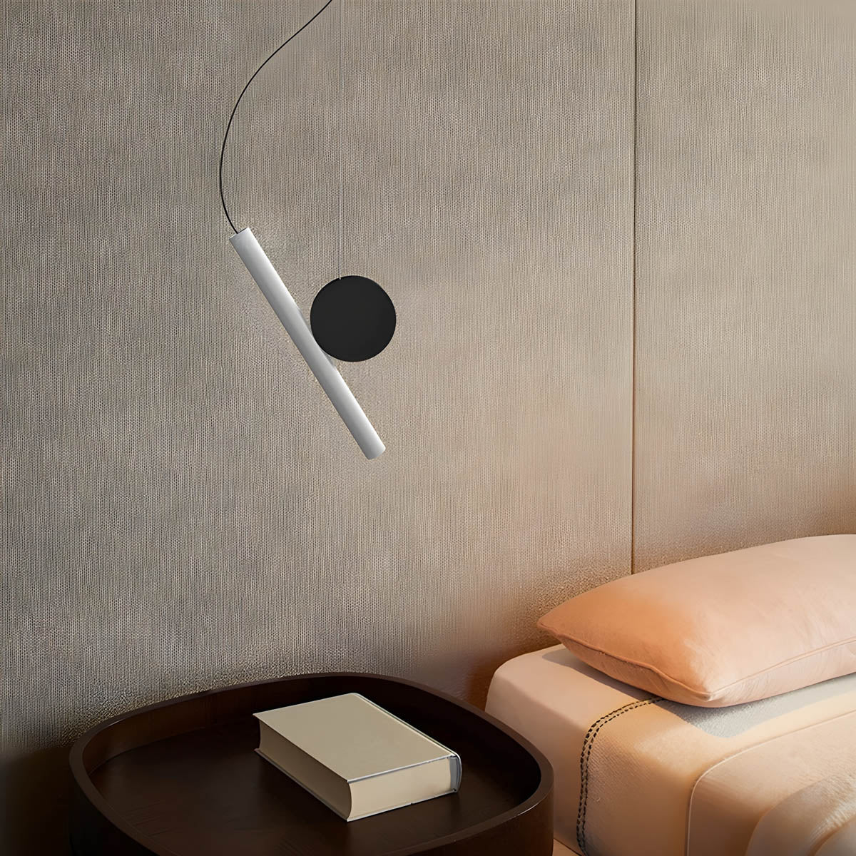 Minimalist aluminium pendant light LED, 30×3 cm