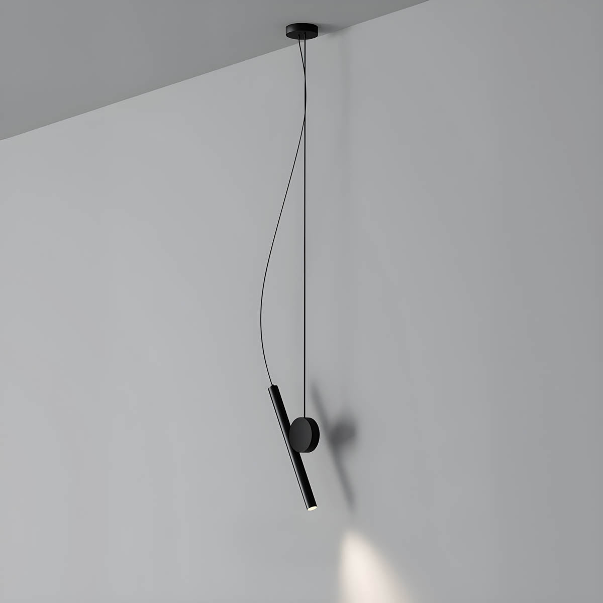 Minimalist aluminium pendant light LED, 30×3 cm