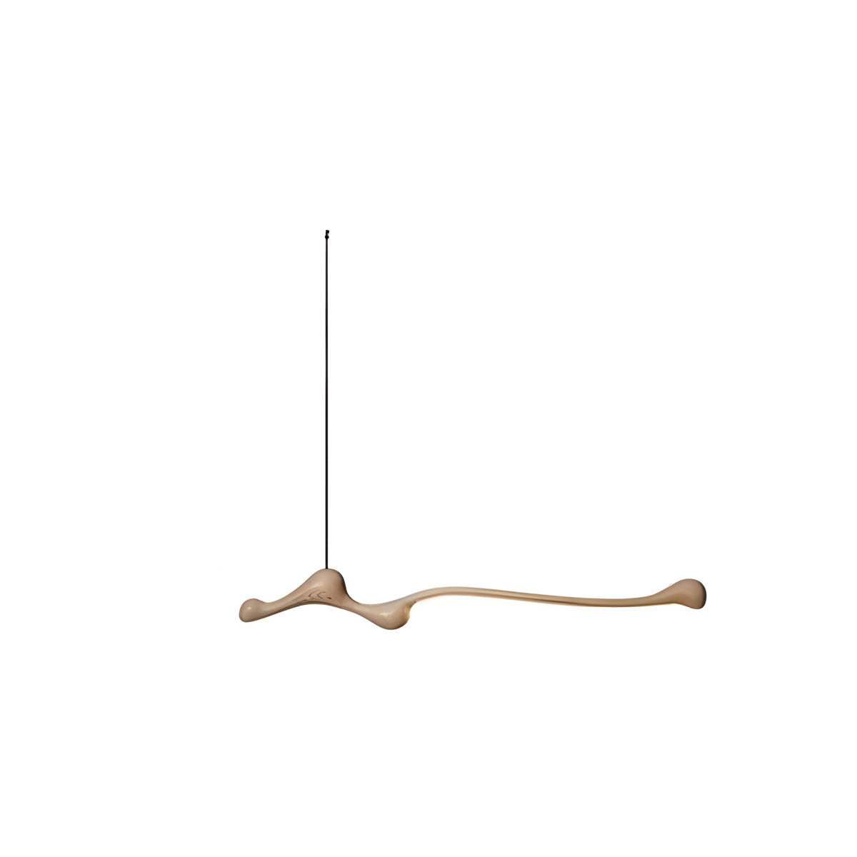 Wood & PVC LED Pendant Light FRAN, 150 cm Statement Suspension