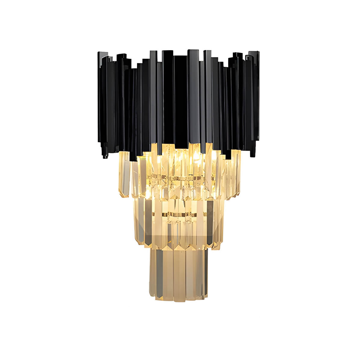 Freya Stainless Steel & K9 Crystal Wall Lamp with E14 Bulb