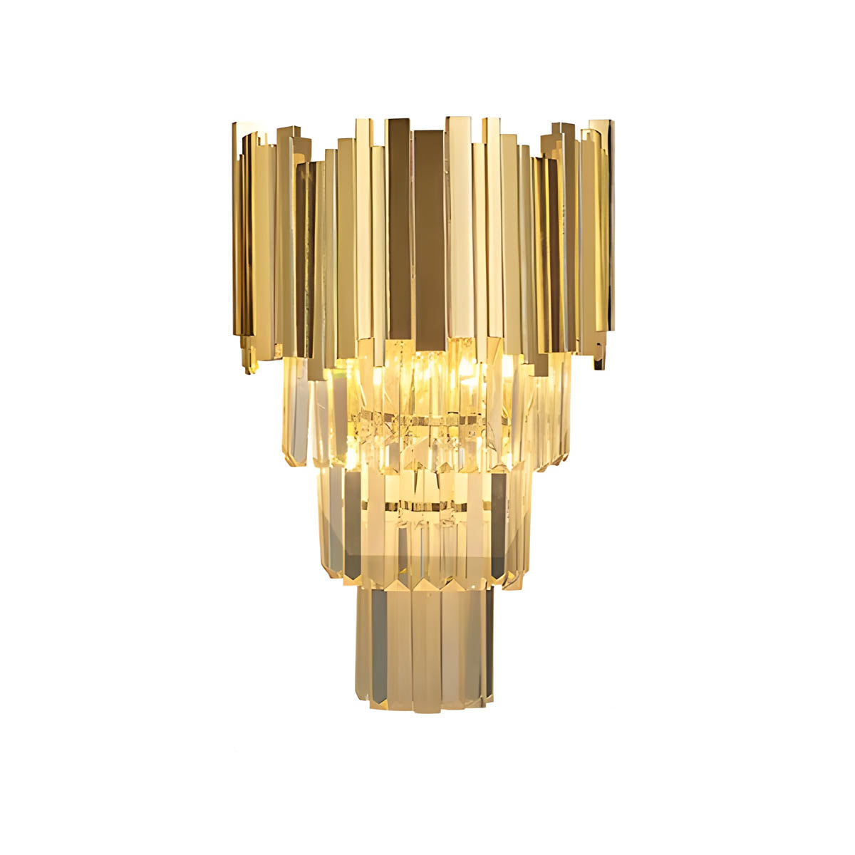 Freya Stainless Steel & K9 Crystal Wall Lamp with E14 Bulb