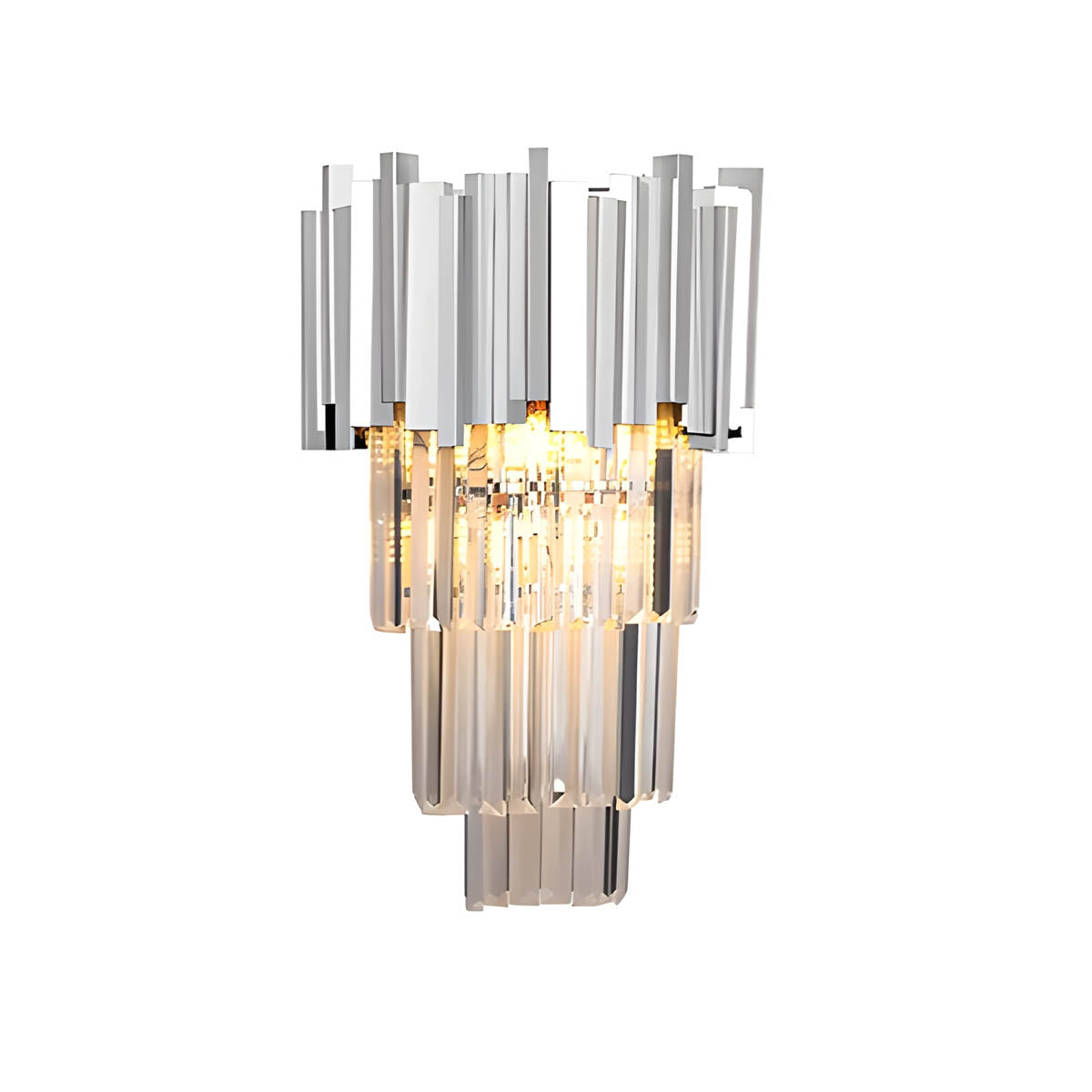 Freya Stainless Steel & K9 Crystal Wall Lamp with E14 Bulb