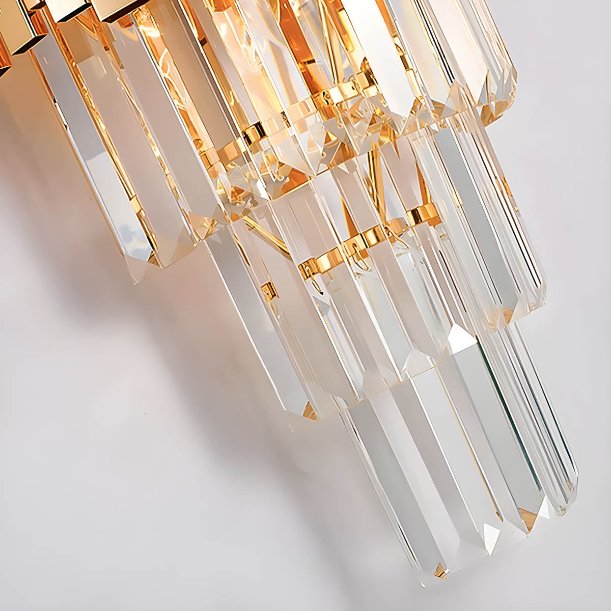 Freya Stainless Steel & K9 Crystal Wall Lamp with E14 Bulb