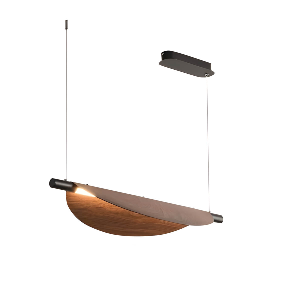 Wood & Iron “Fune” Wall or Pendant Lamp — Minimalist Nature-Inspired Lighting