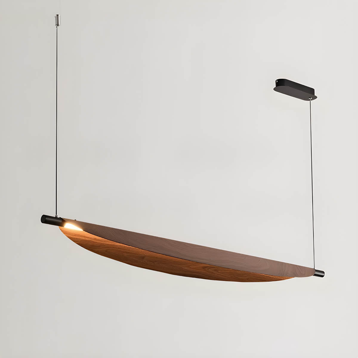 Wood & Iron “Fune” Wall or Pendant Lamp — Minimalist Nature-Inspired Lighting