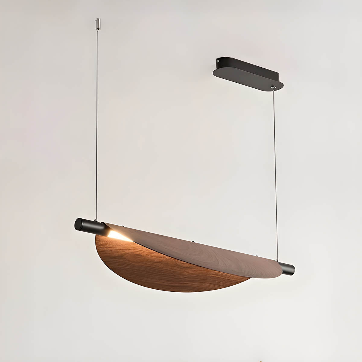 Wood & Iron “Fune” Wall or Pendant Lamp — Minimalist Nature-Inspired Lighting