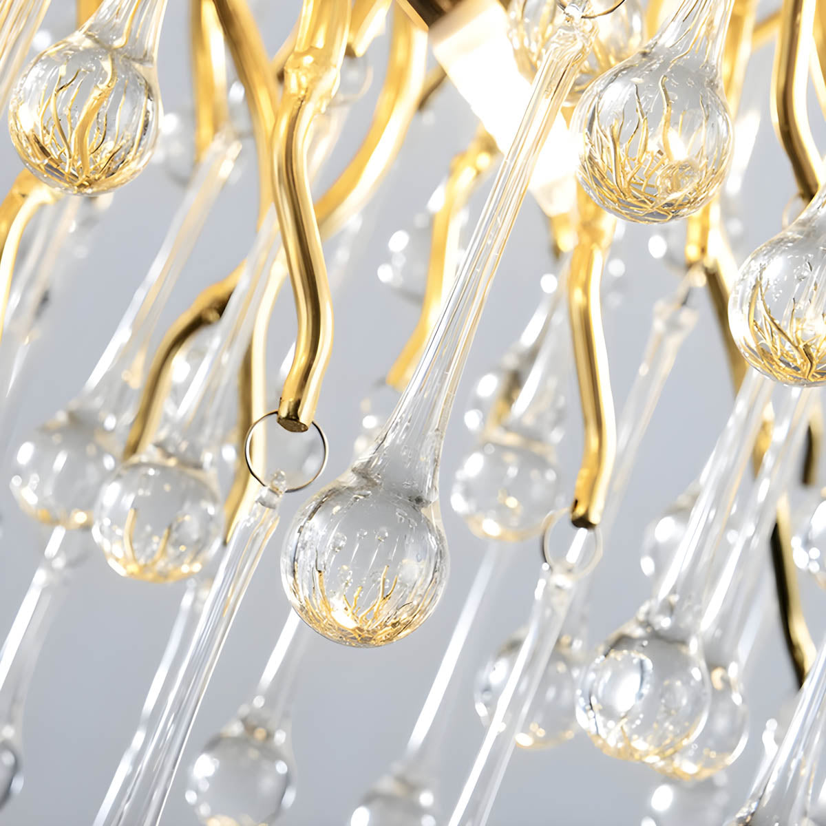 K9 crystal & aluminium chandelier, round or linear LED