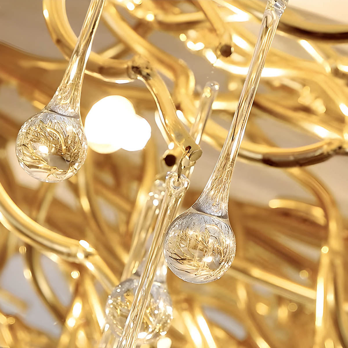 K9 crystal & aluminium chandelier, round or linear LED