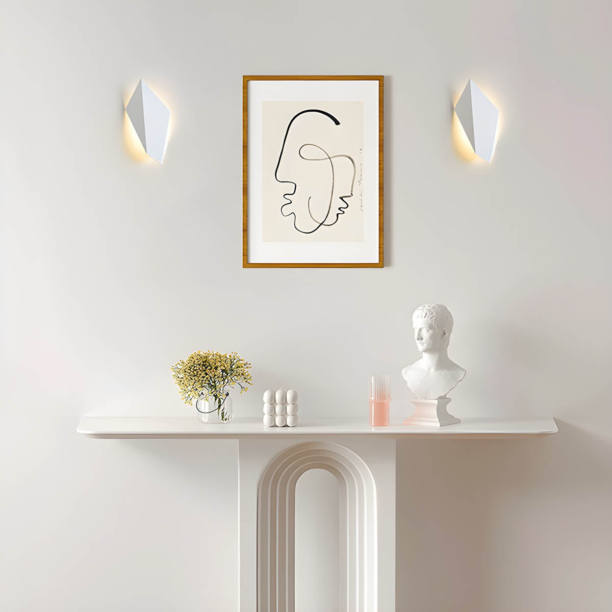 Aluminium up-down geometric wall light