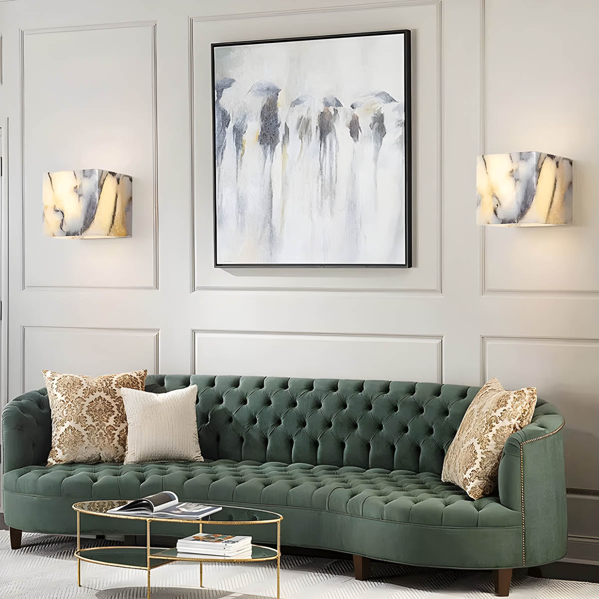 Natural Stone Cube LED Wall Light