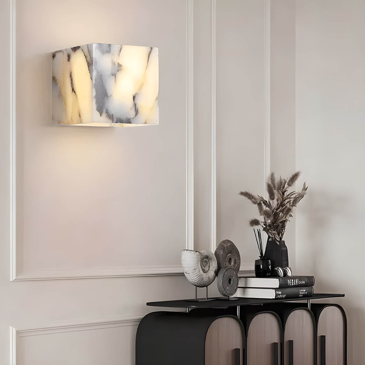 Natural Stone Cube LED Wall Light