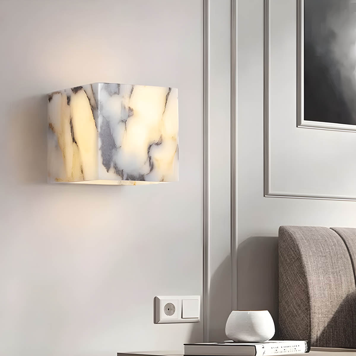 Natural Stone Cube LED Wall Light