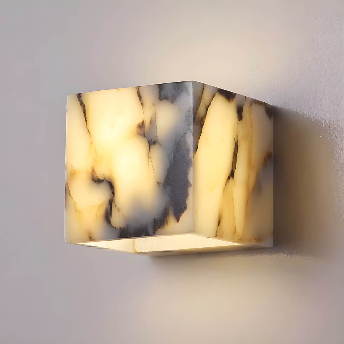 Natural Stone Cube LED Wall Light