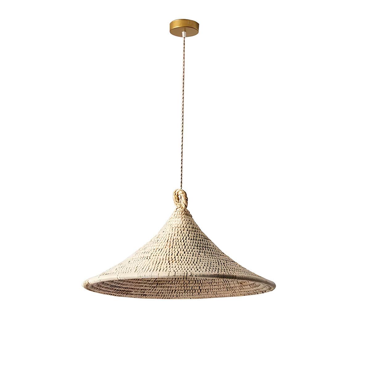 Rattan conical pendant light, Ø 50 cm, E27 base