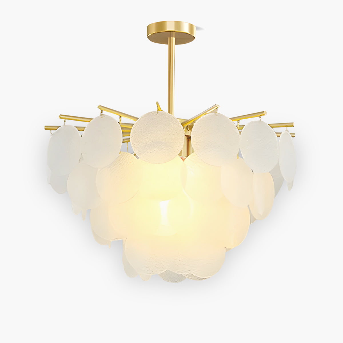 Semi-flush Ceiling Light with Diamond-effect Glass Shade