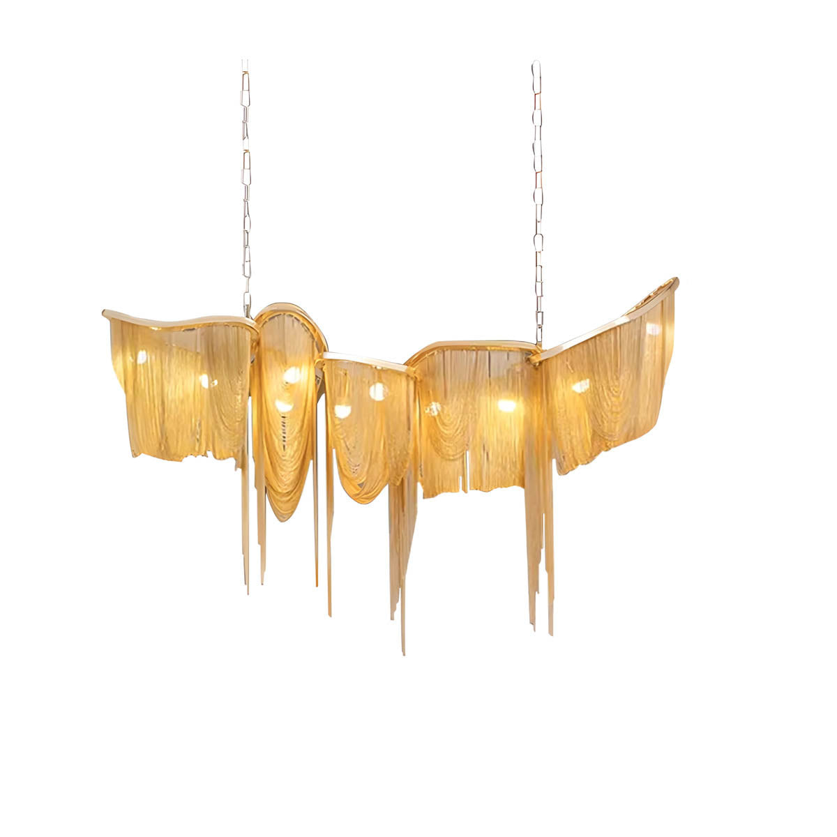Pendant Light with Aluminium Tassels E14 120-160 cm