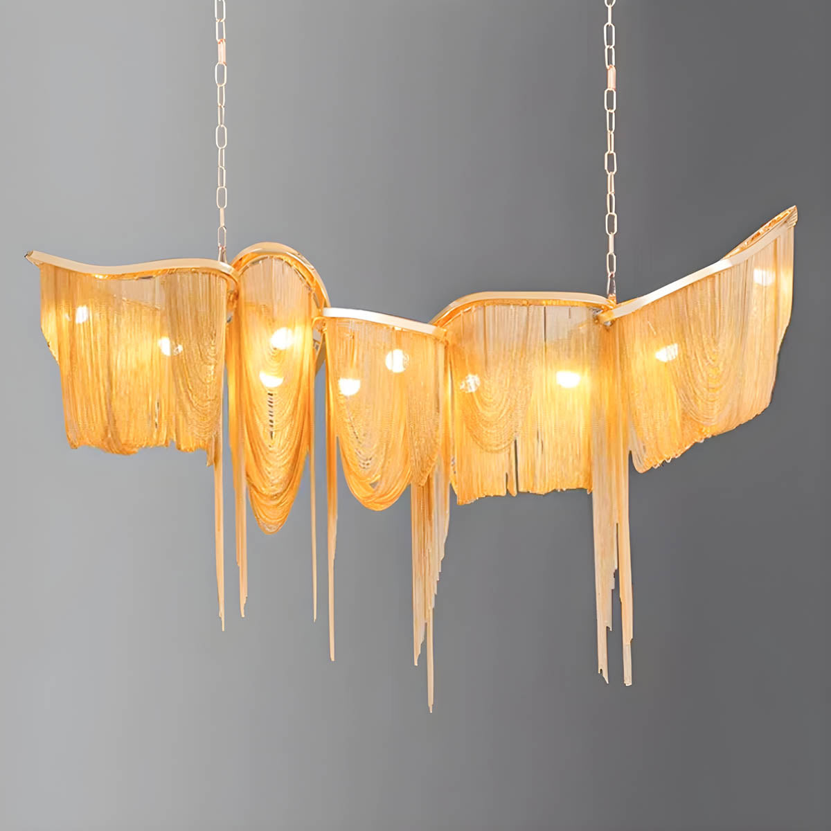 Pendant Light with Aluminium Tassels E14 120-160 cm
