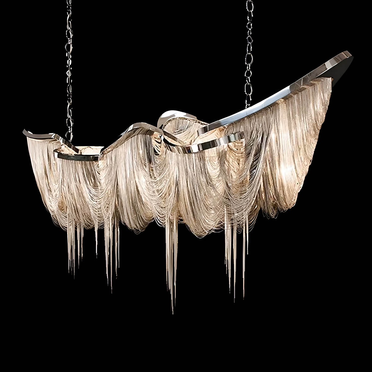 Pendant Light with Aluminium Tassels E14 120-160 cm