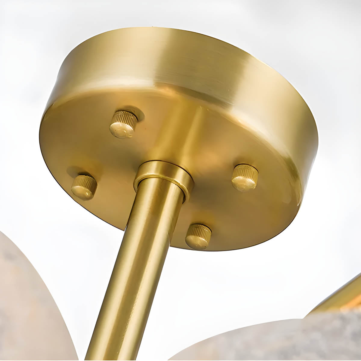 Semi-flush Ceiling Light with Diamond-effect Glass Shade