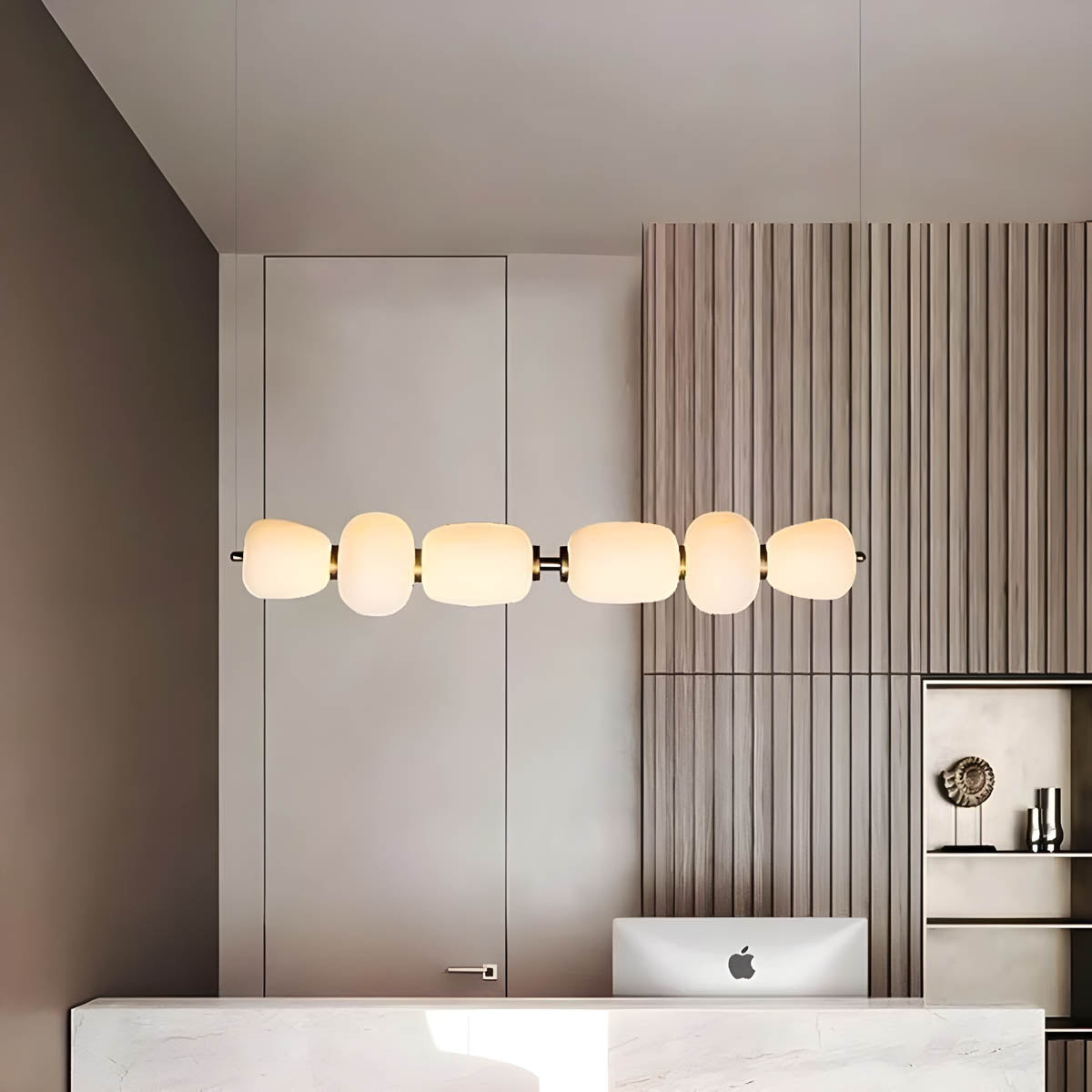 Acrylic & Metal 105 cm Semi-Flush Linear LED Lamp