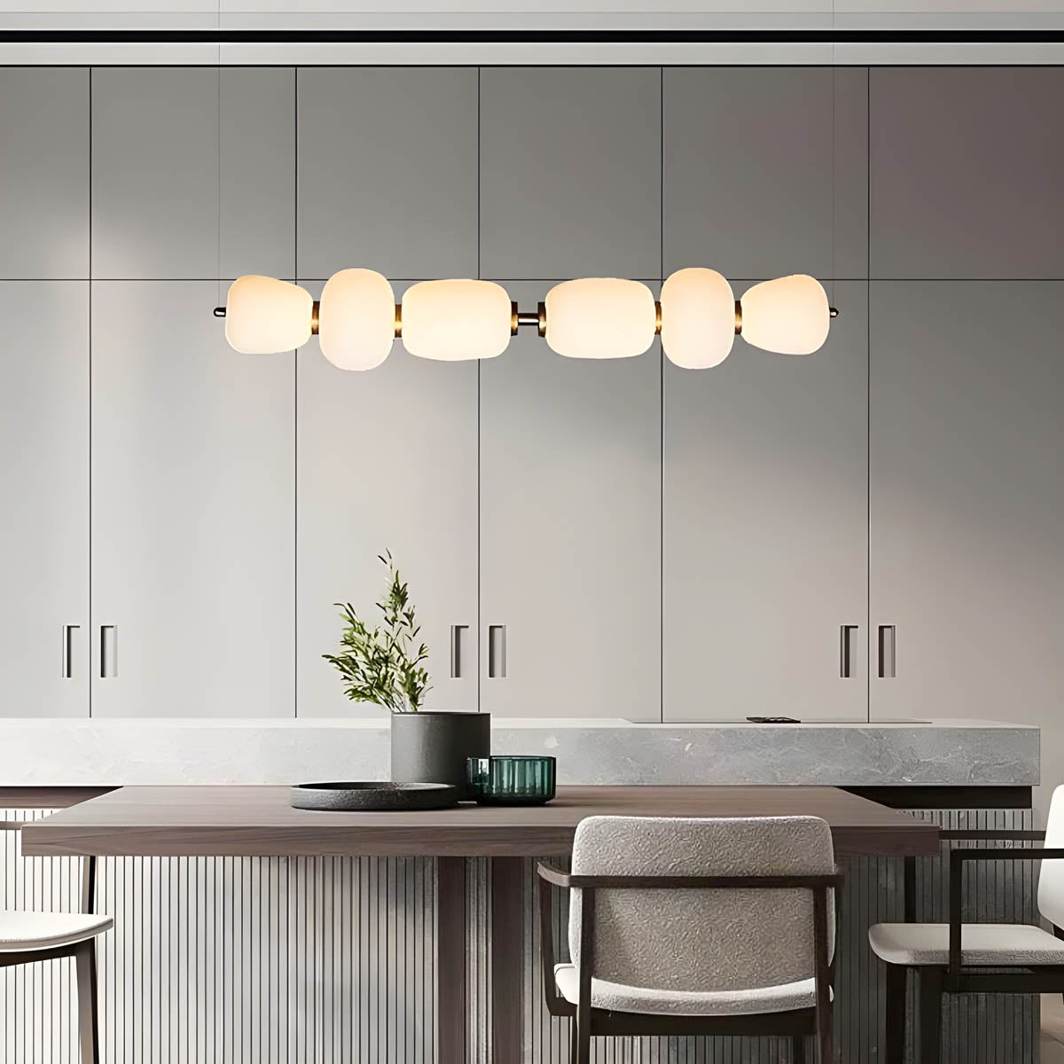 Acrylic & Metal 105 cm Semi-Flush Linear LED Lamp