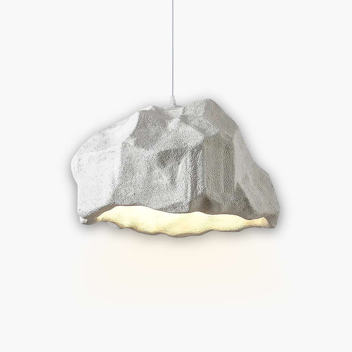 ISHI Rock-Effect Pendant Light Cord-Pendant E27 LED, 52×30 cm