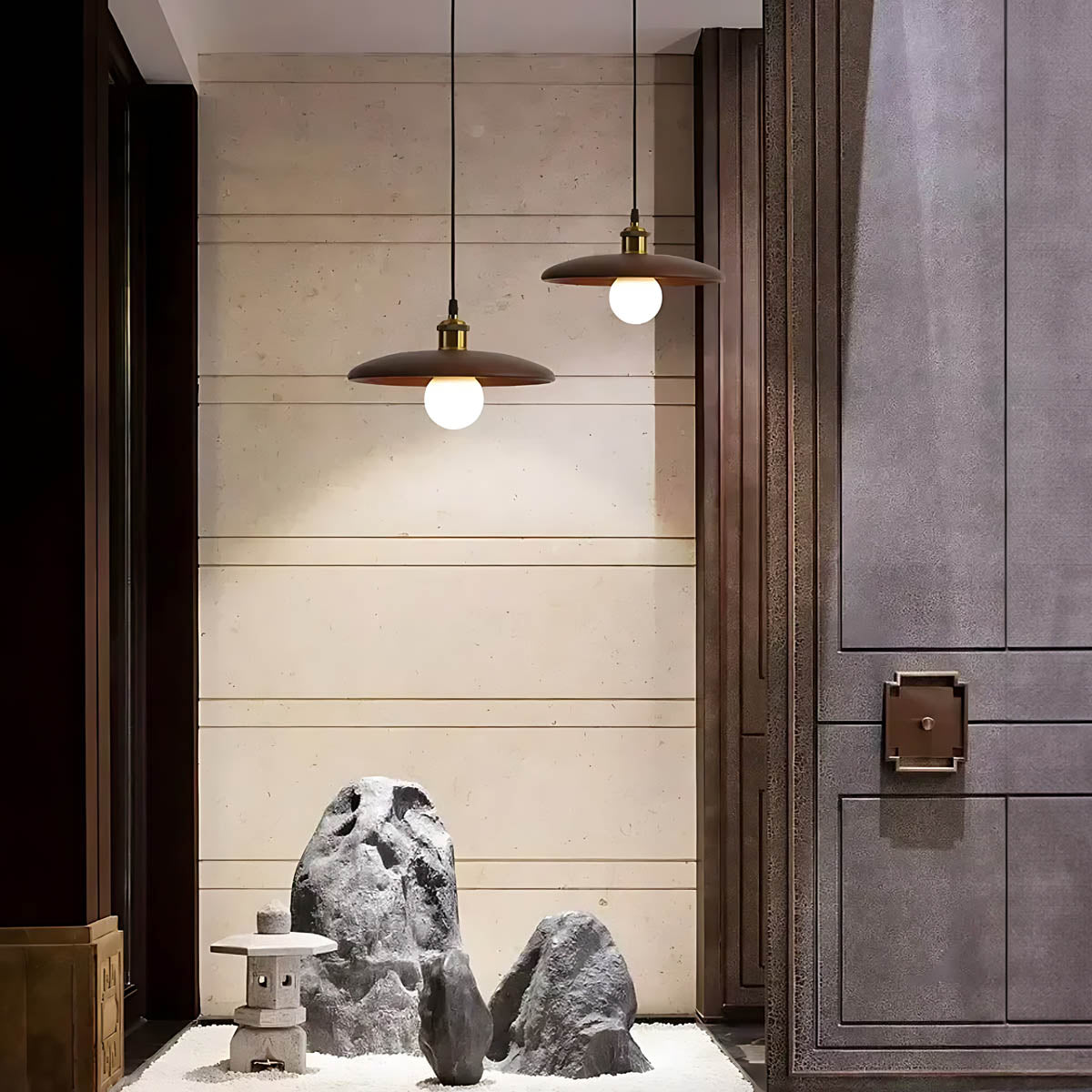 Wood saucer pendant light LED E27, Ø 18 / 28 cm