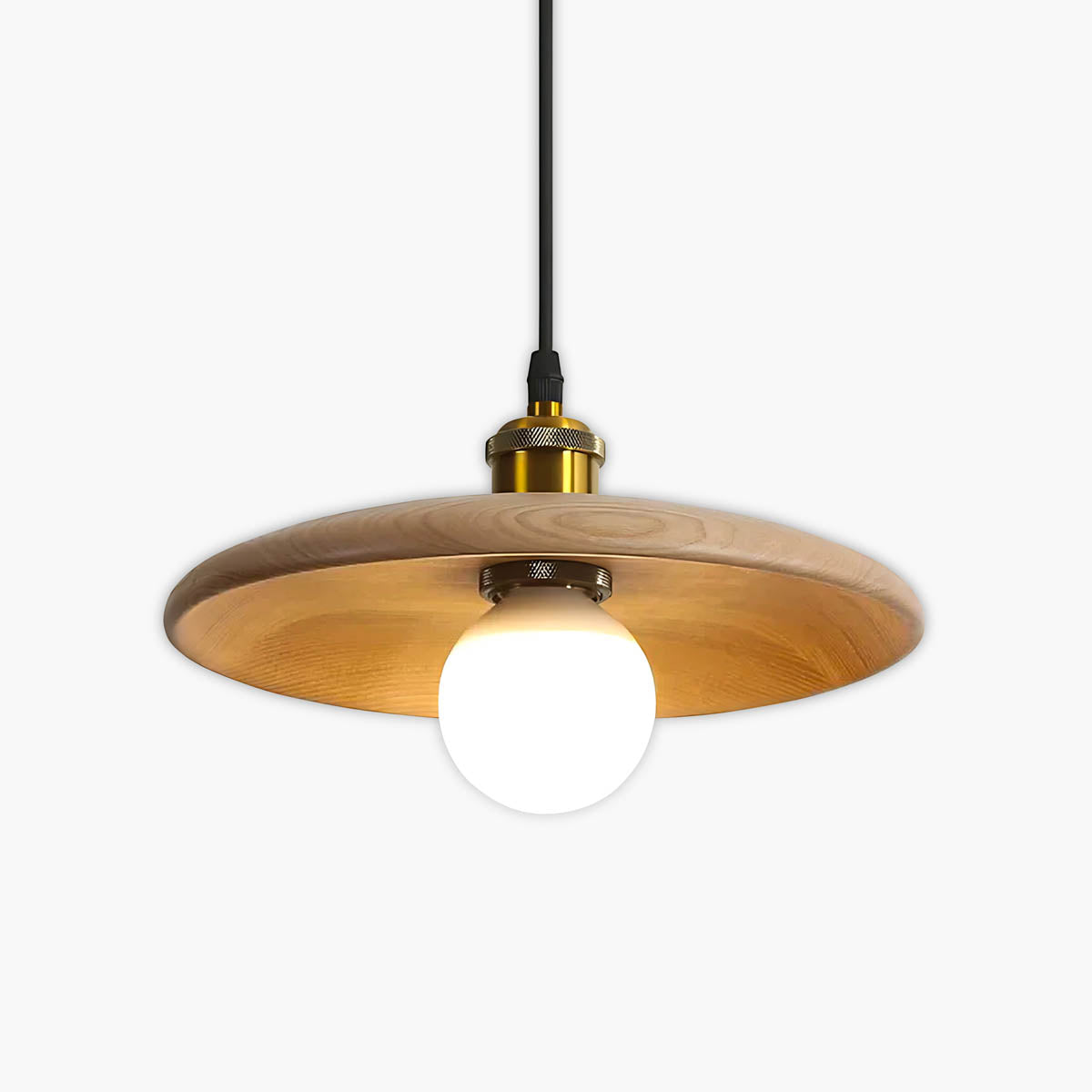 Wood saucer pendant light LED E27, Ø 18 / 28 cm
