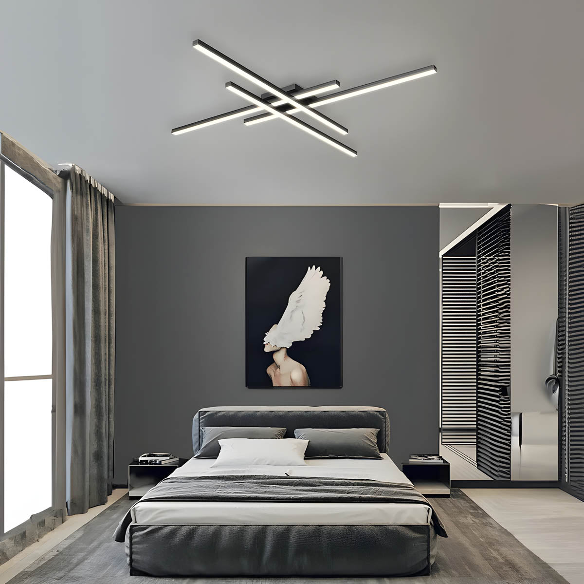 Aluminium & acrylic surface-mount LED ceiling light