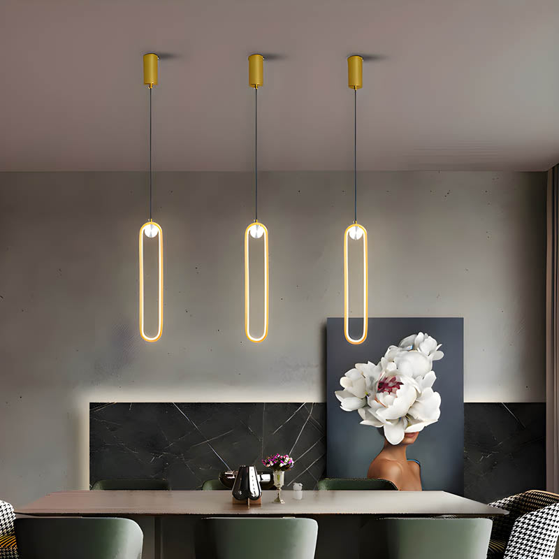 Slim aluminium LED pendant light, 45 × 8 cm