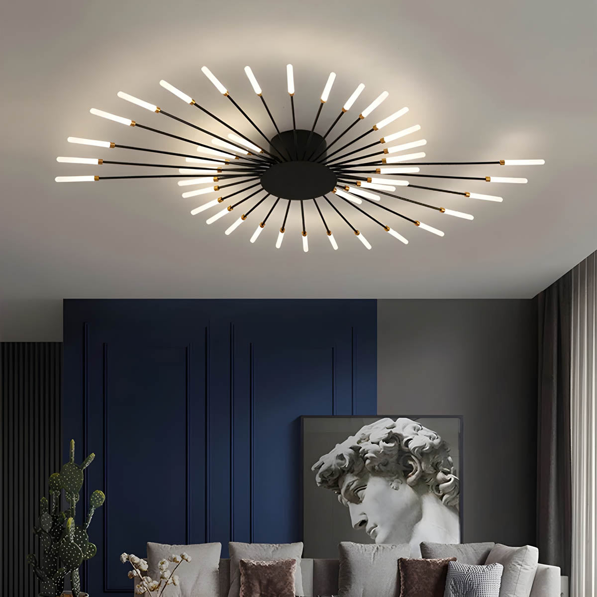 Aluminium and Acrylic LED Semi-Flush Chandelier