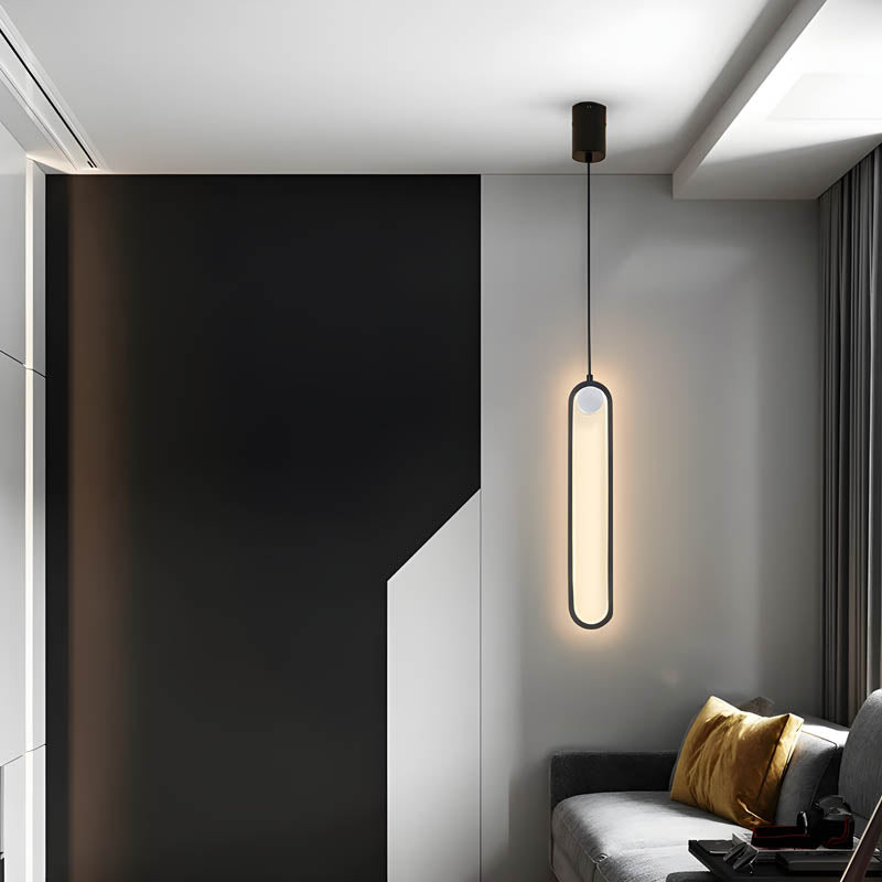 Slim aluminium LED pendant light, 45 × 8 cm