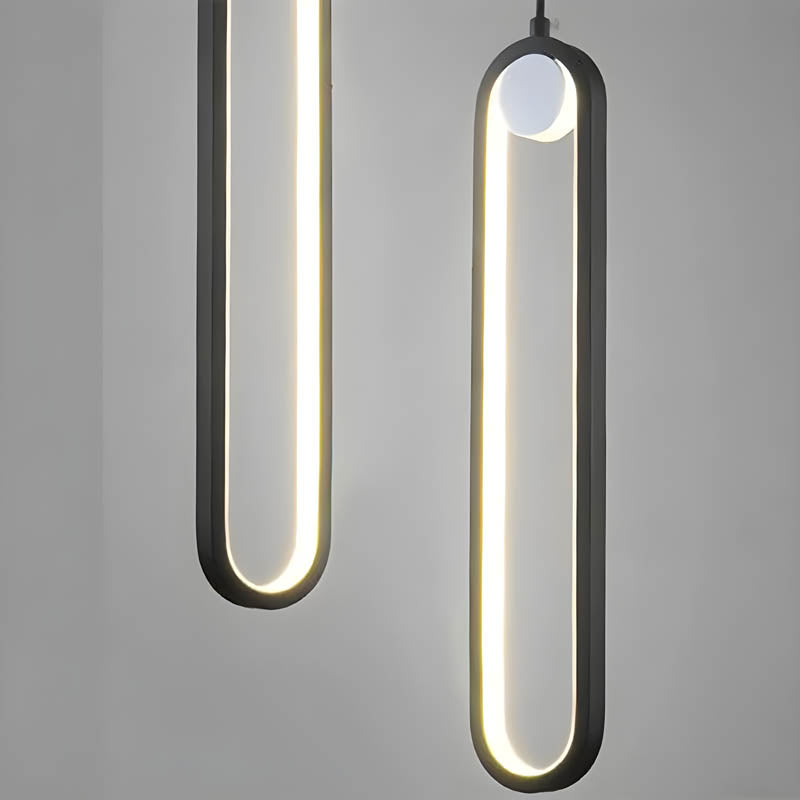 Slim aluminium LED pendant light, 45 × 8 cm