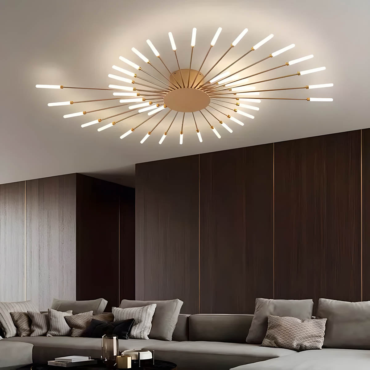 Aluminium and Acrylic LED Semi-Flush Chandelier