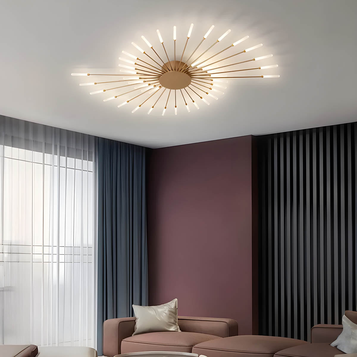 Aluminium and Acrylic LED Semi-Flush Chandelier