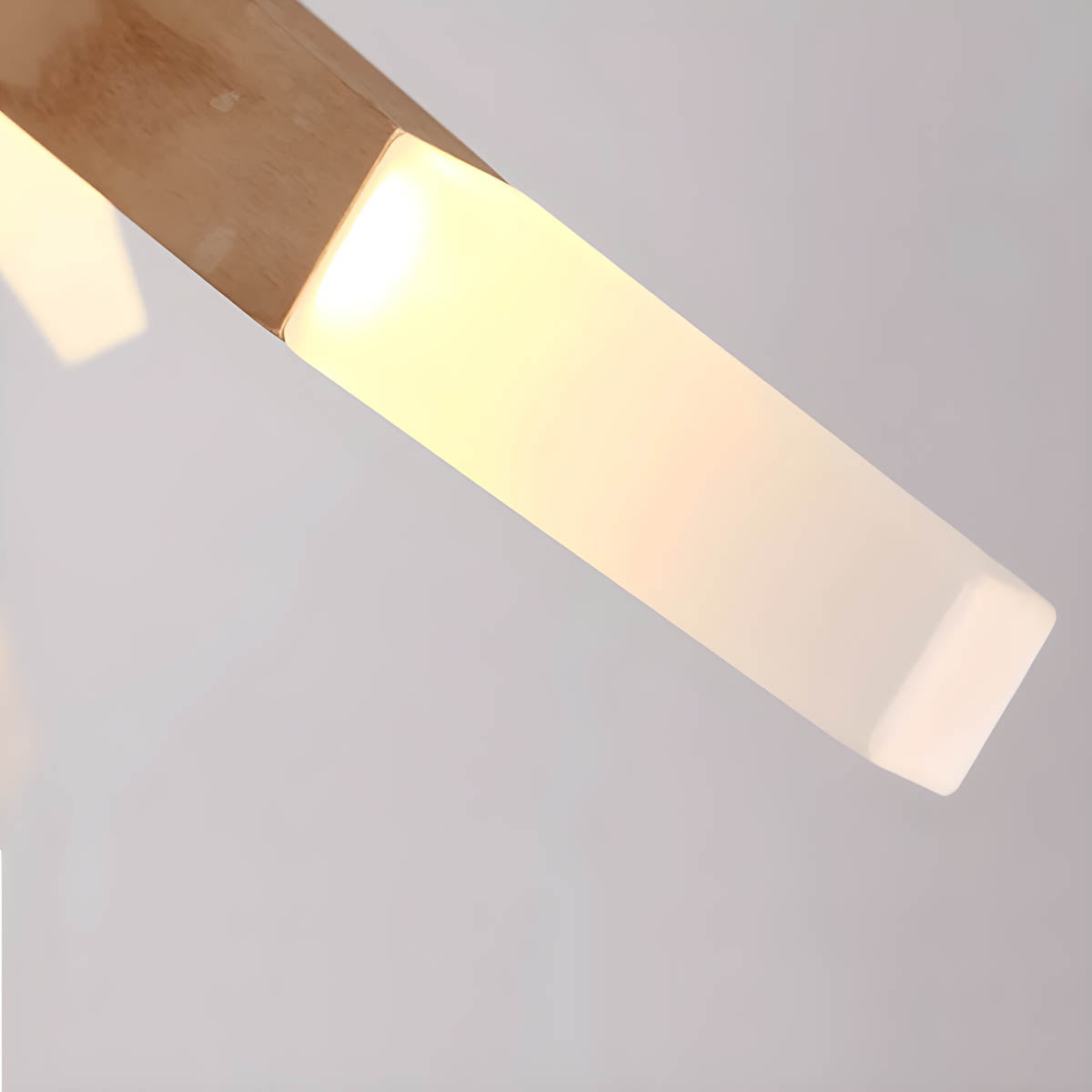 Natural Wood & Acrylic 12-Light Chandelier G4 LEDs, 128×45 cm